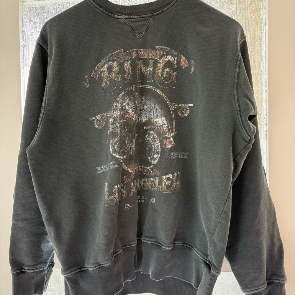Anine Bing Women’s Distressed Black Crewneck Sweater